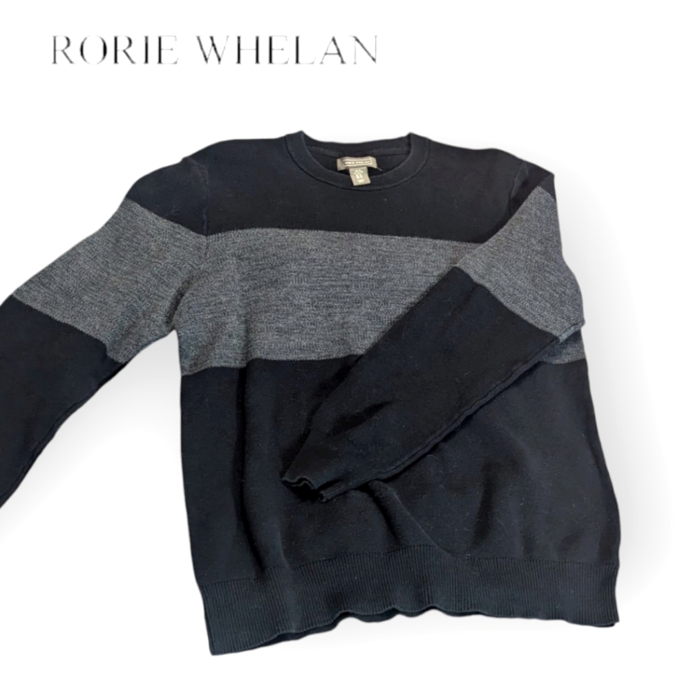 Rorie Whelan 100% Cotton Pullover - Black + Grey XL